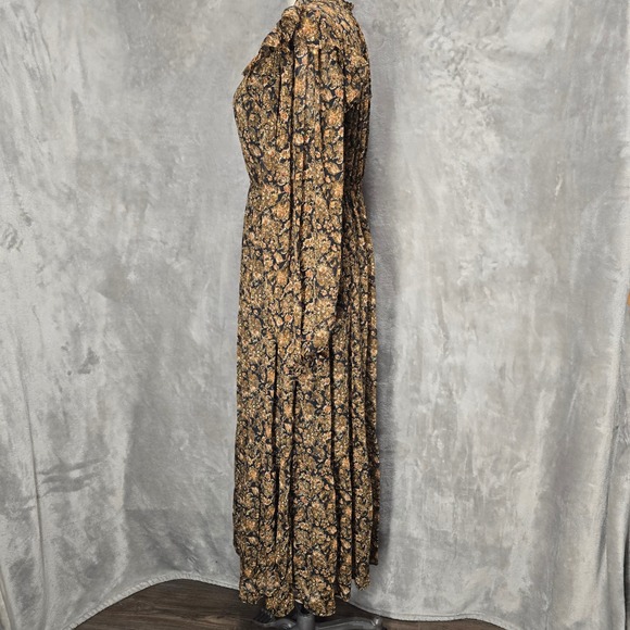 Moon River Floral Maxi Dress Ruffle Maxi Size L Boho Cottagecore Prairie Tiered - Picture 2 of 13